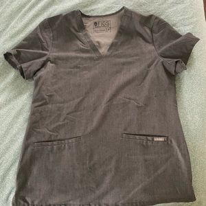 FIGS scrubs top small heather charcoal grey